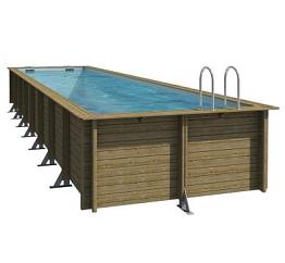 Сборный Прямоугольный каркасный деревянный бассейн для дачи Procopi (Франция) 8,0х1,46